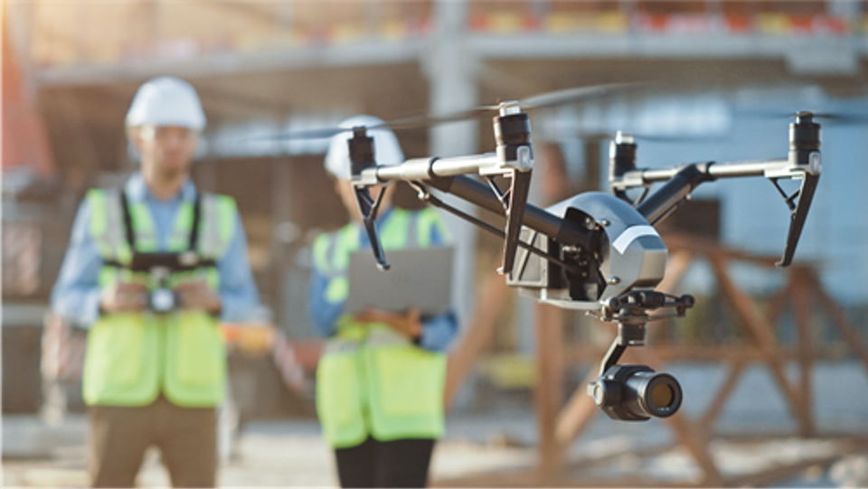 Drone På Byggeplads