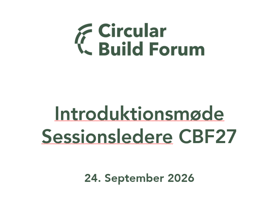 Sessionsledermøde 1 CBF27