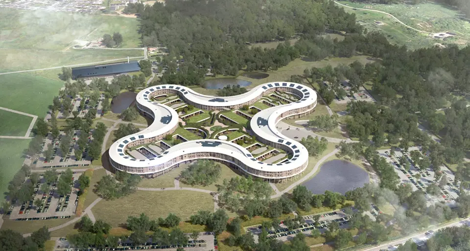 Dronebillede Af Nyt Hospital Nordsjælland