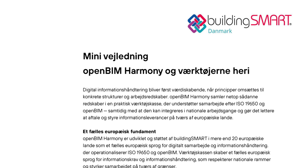 Mini Openbim Harmony Og Værktøjerne Heri Vejledning 20260212 Side 1 LS